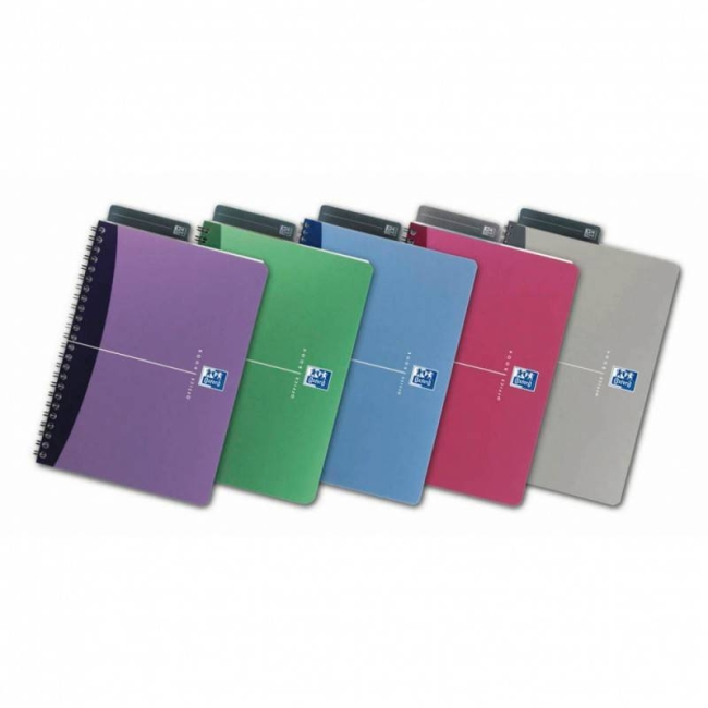 Бизнес-тетрадь OXFORD Urban Mix A5 клетка 50л двойная спираль закладка пластиковая обложка 10шт цв.а,