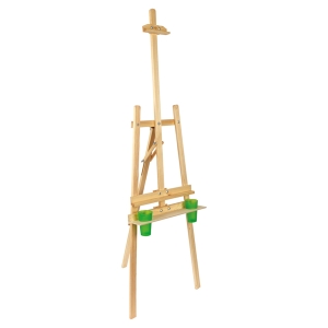 Мольберт напольный Лира с бегунком Гамма "Хобби" 54*58*170см, съемная полка, 2 стакана в компл., сосна