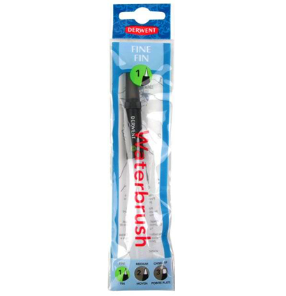 Кисть с резервуаром для воды Derwent Waterbrush Fine №1 маленькая круглая купить в магазине товаров для рисования ArtCraft.Space с доставкой по РФ и СНГ