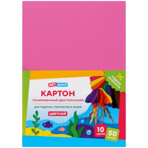 Картон цветной А4, ArtSpace, 50л., 10цв., тонированный, ассорти, 180г/м2 Картон цветной А4, ArtSpace, 50л., 10цв., тонированный, ассорти, 180г/м2