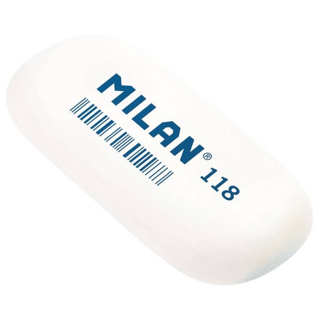 Ластик Milan "118", овальный, синтетический каучук, 63*28*9мм