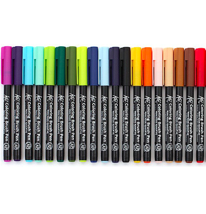 Набор акварельных маркеров с кистью Sakura Koi Coloring Brush Pen 12 цветов в кейсе купить в магазине маркеров для рисования ArtCraft.Space с доставкой по РФ и СНГ