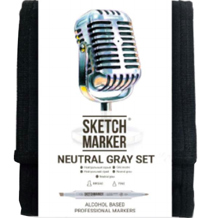 Набор маркеров Скетчмаркер / Sketchmarker "Neutral Gray - Нейтральные серые" 12 цветов в сумке купить в магазине ArtCraft.Space с доставкой по всему миру