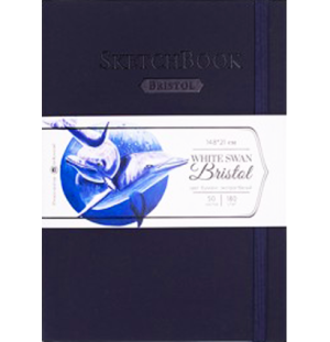 Скетчбук Малевичъ для графики и маркеров Bristol Touch, индиго, 180 г/м, А5, 50л