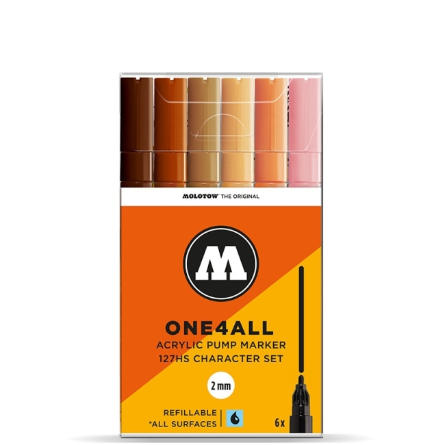 Molotow Набор маркеров ONE4ALL 127HS Character-Set 6 шт 200232 2 мм