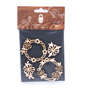 Набор заготовок для декорирования Flowers4 фанера 10х14см,