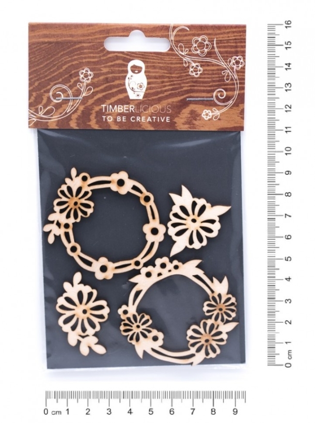 Набор заготовок для декорирования Flowers4 фанера 10х14см,