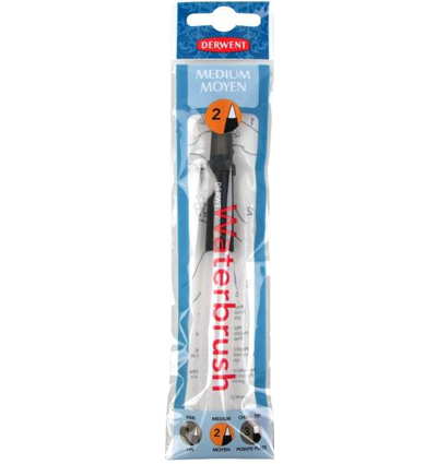 Кисть с резервуаром для воды Derwent Waterbrush Medium №2 средняя круглая купить в фирменном магазине товаров для рисования ArtCraft.Space с доставкой по РФ и СНГ