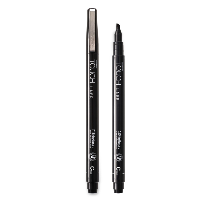 Ручка капиллярная  TOUCH Liner "долото" черный