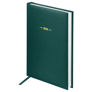 Ежедневник датированный 2024г., А5, 176л., балакрон, OfficeSpace "Ariane", зеленый