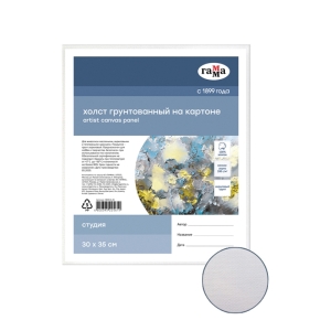 Холст на картоне Гамма "Студия", 30*35см, 100% хлопок, 280г/м2, мелкое зерно Холст на картоне Гамма "Студия", 30*35см, 100% хлопок, 280г/м2, мелкое зерно