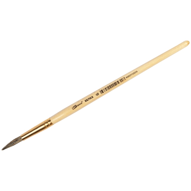 Кисть белка, ArtSpace, круглая №06, пакет, европодвес Кисть белка, ArtSpace, круглая №06, пакет, европодвес