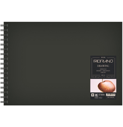 Скетчбук Fabriano Drawingbook в твердом переплете на пружине А3 / 60 листов / 160 гм (горизонтальный) купить в магазине для художников ArtCraft.Space с доставкой по РФ и СНГ