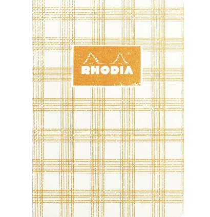 Блокнот Rhodia HERITAGE, 190х250 мм, tartan, твердая обложка, клетка, 32л, кремовый, 90г/м2, сшивка,