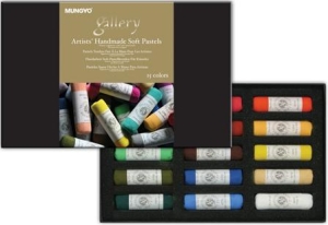 Пастель сухая мягкая круглая ручной работы 15 цветов в картонной коробке