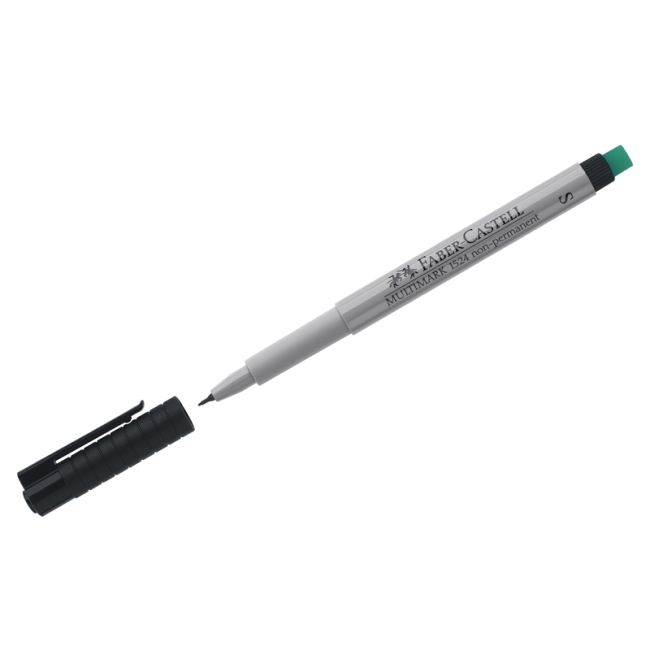 Маркер неперм. для глянц.пов. Faber-Castell "Multimark non permanent" S, черн.,игольч.,0,4мм,с ласт.