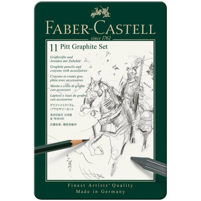 Набор чернографитных карандашей Faber-Castell Graphite 11 предметов в пенале купить в магазине ArtCraft.Space с доставкой Набор чернографитных карандашей Faber-Castell Graphite 11 предметов в пенале купить в магазине ArtCraft.Space с доставкой