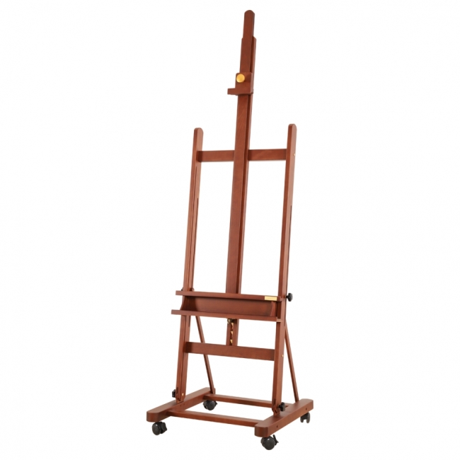 Мольберт напольный студийный Гамма "Старый мастер", 59,5*59,5*190 (370)см, красный лакированный бук