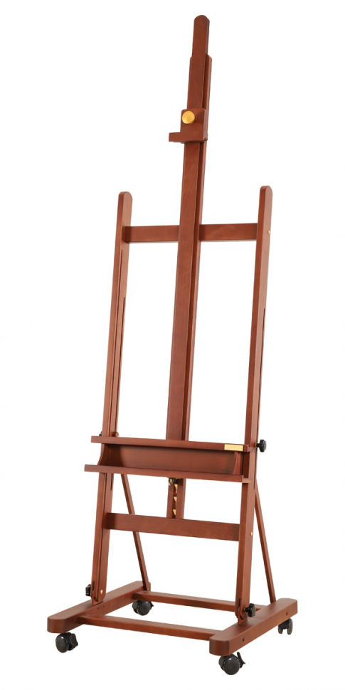 Мольберт напольный студийный Гамма "Старый мастер", 59,5*59,5*190 (370)см, красный лакированный бук