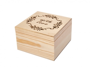 Заготовка для декорирования шкатулка вид 2 15х15см,