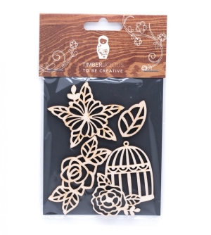 Набор заготовок для декорирования Flowers5 фанера 10х14см,