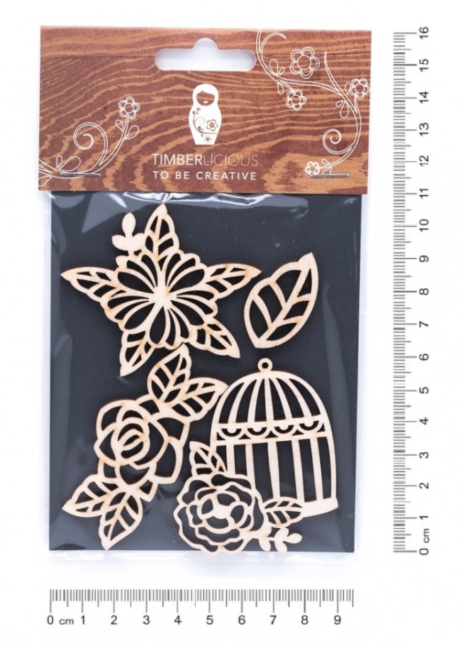 Набор заготовок для декорирования Flowers5 фанера 10х14см,