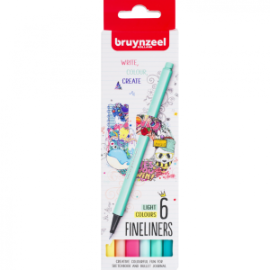 АКЦИЯ АПРЕЛЬ Набор линеров Bruynzeel 6цв светлые цвета, АКЦИЯ АПРЕЛЬ Набор линеров Bruynzeel 6цв светлые цвета,