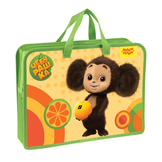 Папка с ручками А4 Мульти-Пульти "Чебурашка", пластик, на молнии, 75мм Папка с ручками А4 Мульти-Пульти "Чебурашка", пластик, на молнии, 75мм