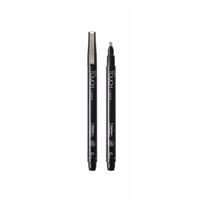 Ручка капиллярная  TOUCH Liner "долото" серый холодный