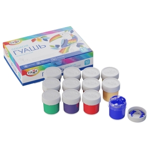 Гуашь Гамма "Классическая", 12 цветов, 20мл, картон. упак.