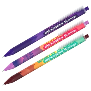 Ручка шариковая автоматическая Berlingo "Scenic" синяя, 0,7мм, грип, рисунок на корпусе, soft-touch, ассорти