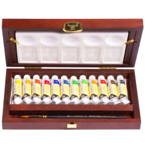 Набор акварельных красок Rembrandt Профессиональный 12цв*5мл тубы дерев. короб кисти палитра new, Набор акварельных красок Rembrandt Профессиональный 12цв*5мл тубы дерев. короб кисти палитра new,