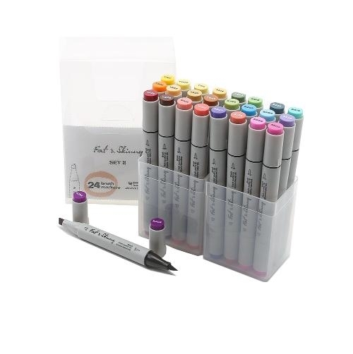 Набор brush-маркеров Fat&Skinny Set2 24 шт