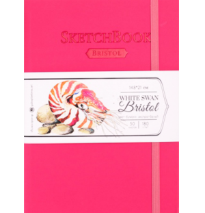 Скетчбук Малевичъ для графики и маркеров Bristol Touch, малиновый, 180 г/м, А5 см, 50л