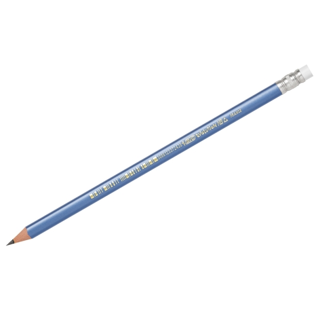 Карандаш ч/г Bic "Evolution Triangle" HB, с ластиком, трехгран., заточен., пластиковый