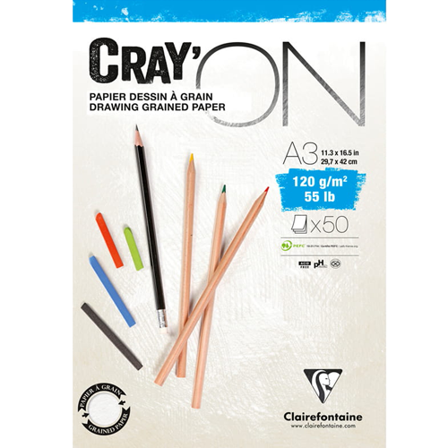 Альбом для зарисовок Cray'On ClaireFontaine мелкое зерно А5 / 50 листов / 120 гм купить в магазине ArtCraft.Space