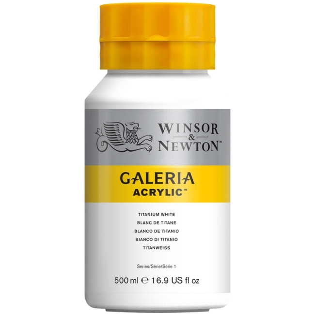 Акриловые краски Galeria, баночка 500 мл, белый титан