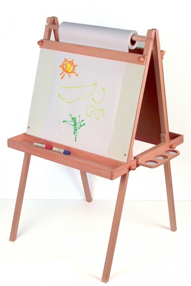 Мольберт-хлопушка с полкой и держателем д/рулонов