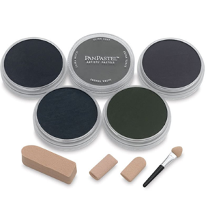Набор ультрамягк. пастели PanPastel, 5цв., 4 насадки для мастихина Starter/Тени
