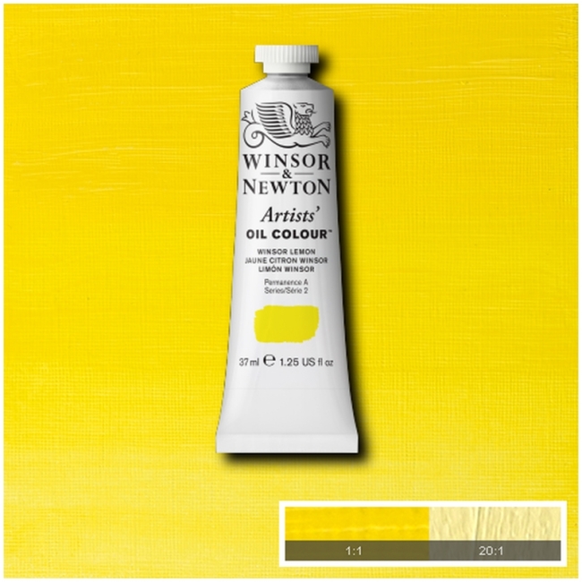 Масляные художественные краски, 37 мл, Винзор лимон