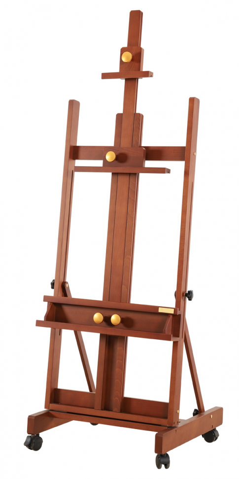 Мольберт напольный студийный для 2 холстов Гамма "Старый мастер", 54,5*61*135 (230)см, красный бук