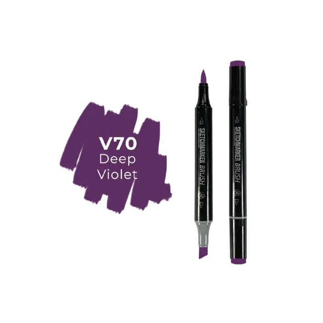 Маркер SKETCHMARKER Brush двухсторонний на спирт.основе цв.V70 Глубокий фиолетовый