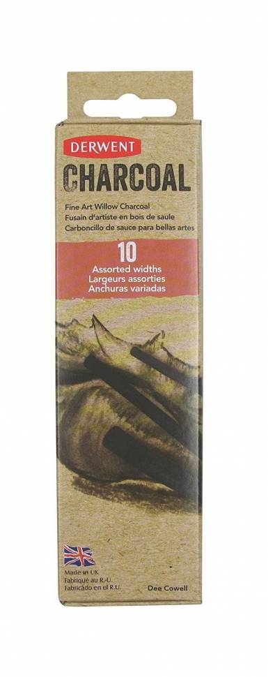 Набор ивового угля художественного Derwent Willow Charcoal 10 штук купить в магазине ArtCraft.Space с доставкой