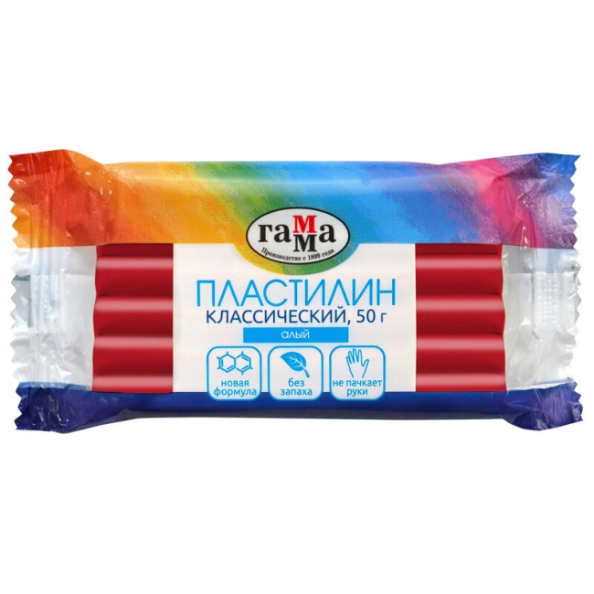 Пластилин Гамма "Классический" для лепки поштучно алый  50г купить в художественном магазине ArtCraft.Space с доставкой по всему миру