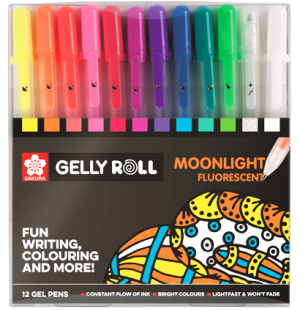 Набор ручек гелевых Moonlight 12 цветов, Набор ручек гелевых Moonlight 12 цветов,