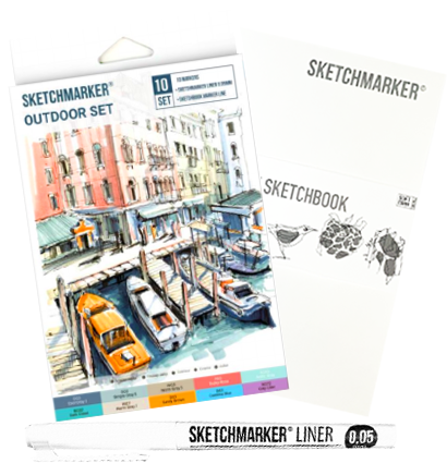 Набор маркеров для скетчей Скетчмаркер / Sketchmarker 10 цветов Outdoor Set купить в магазине ArtCraft.Space с доставкой по всему миру