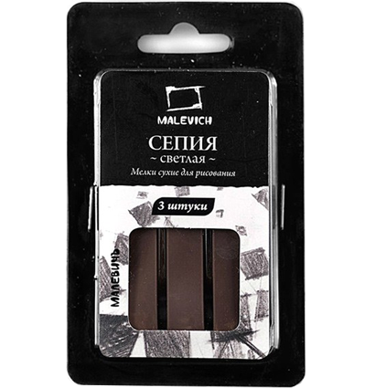 Сепия светлая пастель сухая Малевичъ 3 штуки в картонной упаковке купить в художественном магазине ArtCraft.Space с доставкой по всему миру