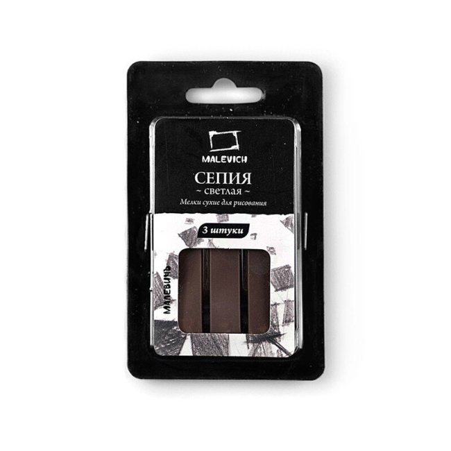 Сепия светлая пастель сухая Малевичъ 3 штуки в картонной упаковке купить в художественном магазине ArtCraft.Space с доставкой по всему миру