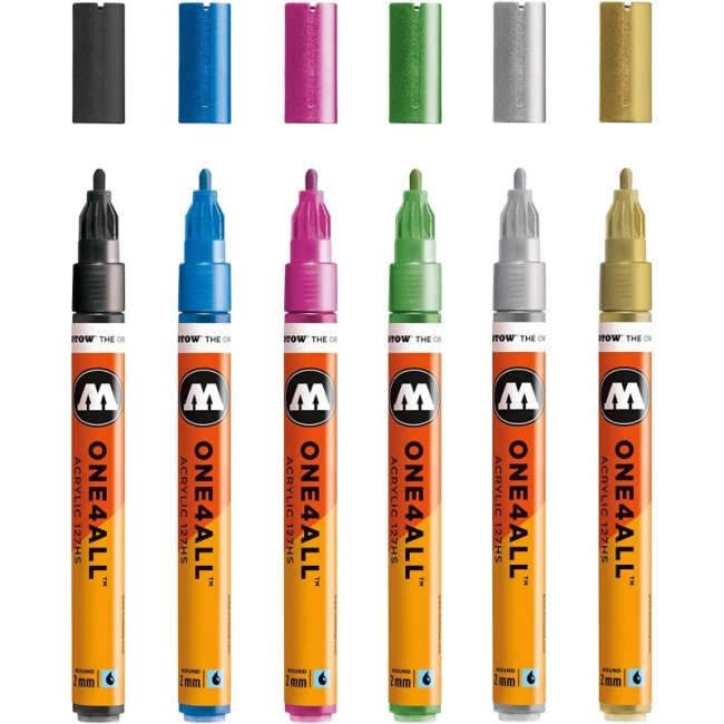 Molotow Набор маркеров ONE4ALL 127HS Metallik-Set 6 шт 200197 2 мм