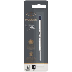 Стержень шариковый объемный Parker "QuinkFlow Ball Point" черный, 98мм, 1мм, метал.корпус, блистер